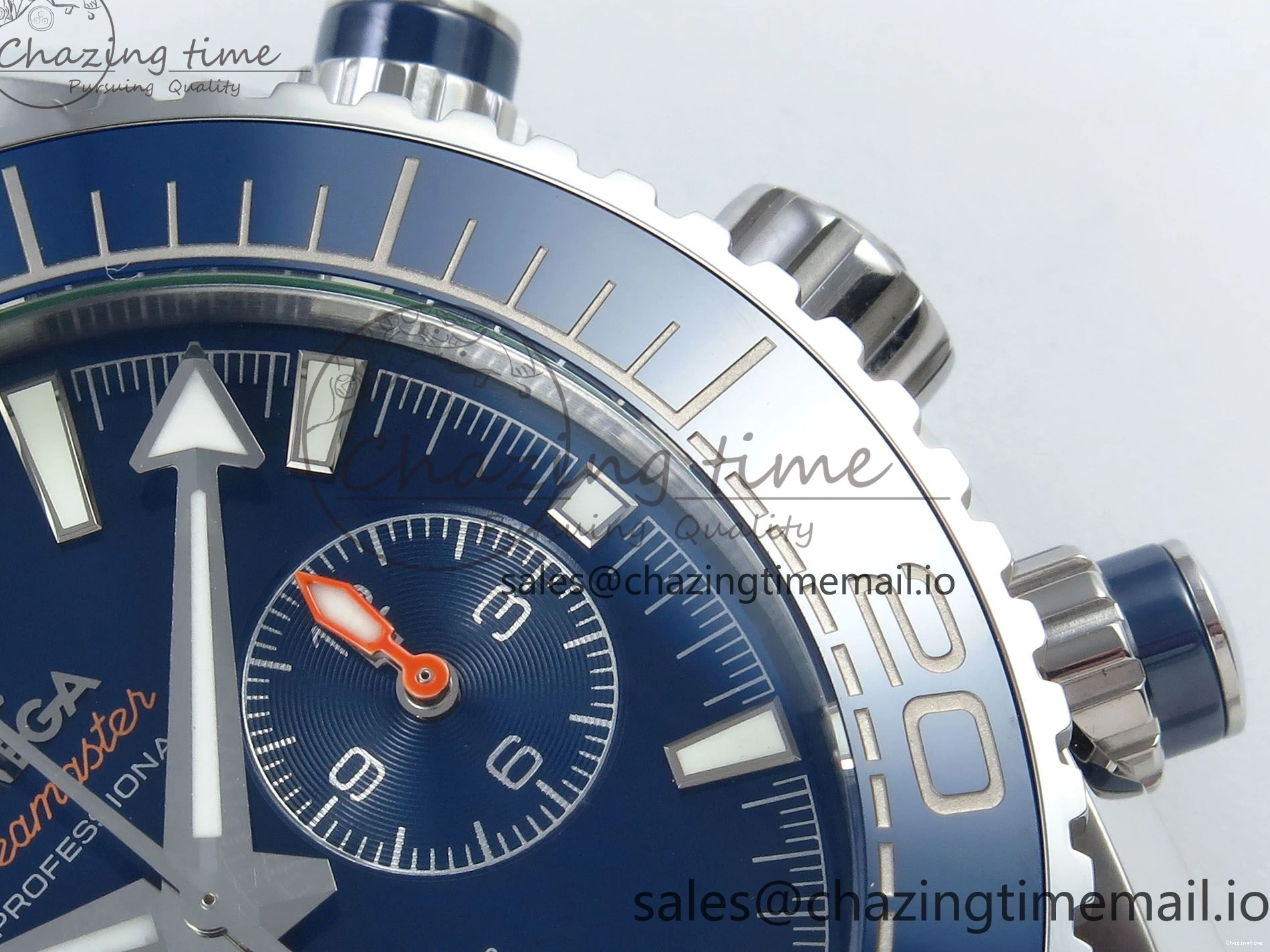 0117 Planet Ocean Master Chronometer 600M 45.5mm SS SCF 1:1 Best Edition Blue Bezel Blue Dial on SS Bracelet A9900 Super Clone Lightweight 7676